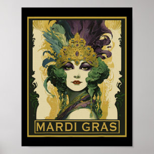 Vintag Mardi Gras Women 1 Poster