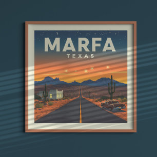 Vintag Marfa Texas Poster