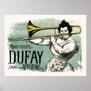 Vintag Marguerite Dufay Trombone Poster
