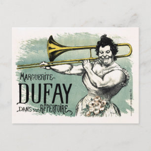 Vintag Marguerite Dufay Trombone Postkarte