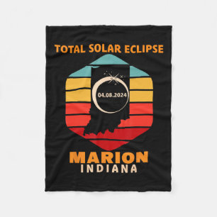 Vintag Marion Indiana Total Solar Eclipse 2024 Fleecedecke