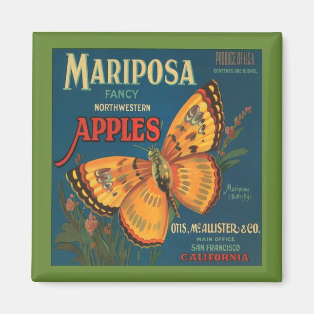 Vintag Mariposa Apple Magnet (Vorne)