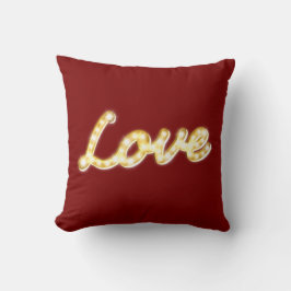 Vintag Marquee Lights Liebe Kissen - rot