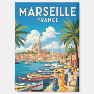 Vintag Marseille France Travel Magnet
