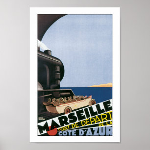 Vintag Marseille France Travel Poster Print