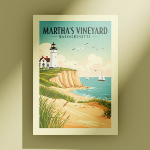 Vintag Martha's Vineyard Massachusetts Postkarte