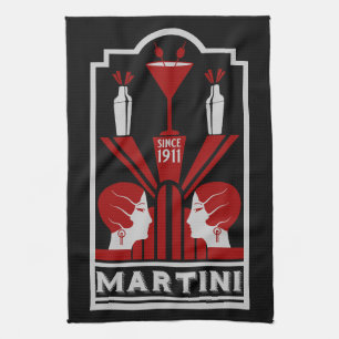 Vintag Martini Art Deco Geschirrtuch