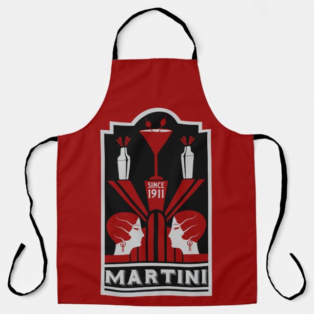 Vintag Martini Art Deco Schürze (Vorderseite)