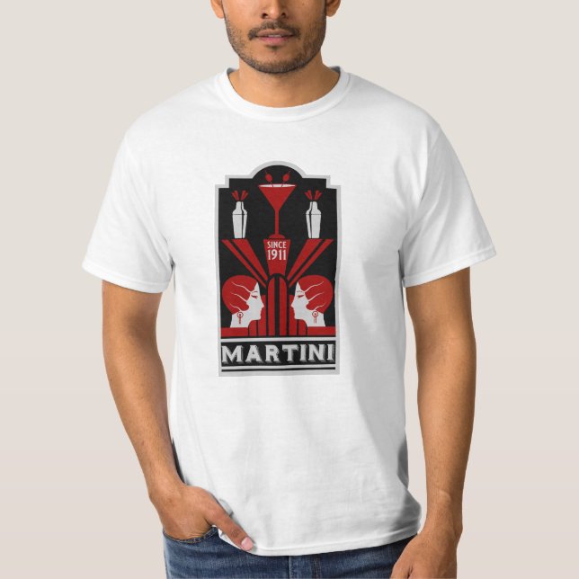 Vintag Martini Art Deco T-Shirt (Vorderseite)