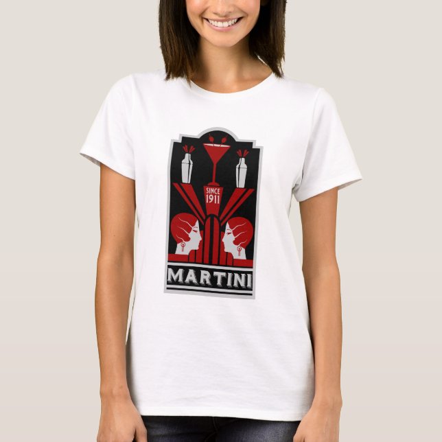 Vintag Martini Art Deco T-Shirt (Vorderseite)