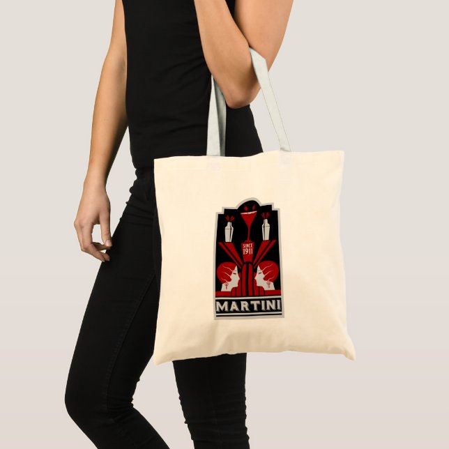 Vintag Martini Art Deco Tragetasche (Vorderseite (Produkt))