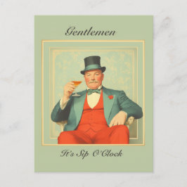 Vintag Martini Dandy - Herren, es ist Sip O'Clock Postkarte