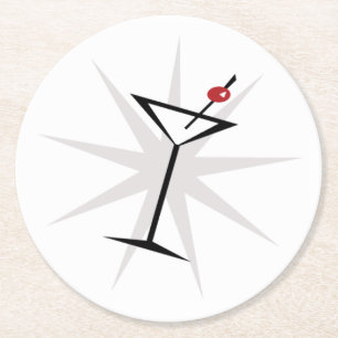 +[ Vintag Martini ]+ Runder Pappuntersetzer