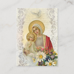 Vintag Mary Jesus Memorare Gebet Heilige Karte