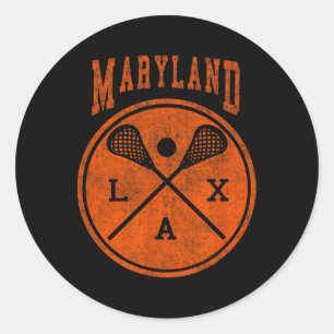 Vintag Maryland Lacrosse Distressed Lax Runder Aufkleber