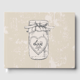 Vintag Mason Jar Hearts Wedding Brautparty Gästebuch