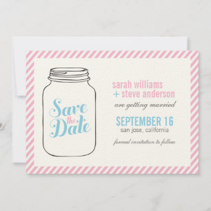 Vintag Mason Jar Wedding Save the Date Einladung