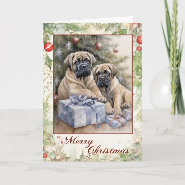Vintag Mastiff Weihnachten (Vorderseite)