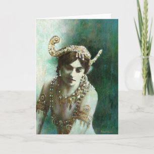 Vintag Mata Hari Greetings Card Karte