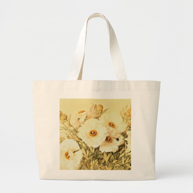 Vintag Matilija Poppies - Beutel Jumbo Stoffbeutel (Vorne)