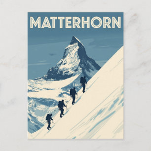 Vintag Matterhorn Schweizer Alpen Bergsee Postkarte