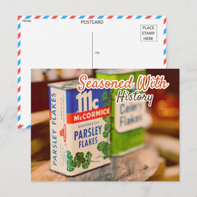 Vintag McCormick Spice Tins Postkarte (Vorne/Hinten)