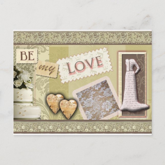Vintag meine Liebe sein Postkarte (Vorderseite)