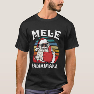 Vintag Mele Kalikimaka Hawaiian Christmas Palm Tr T-Shirt