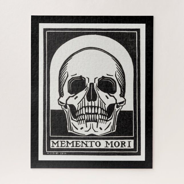 Vintag Memento Mori Skull Illustration Puzzle (Vertikal)