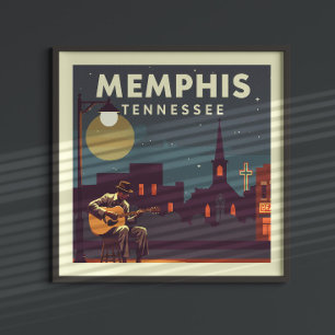 Vintag Memphis Tennessee Poster