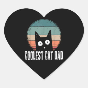Vintag Mens Cat Daddy Der Coolstste Funny Cat Va Herz-Aufkleber
