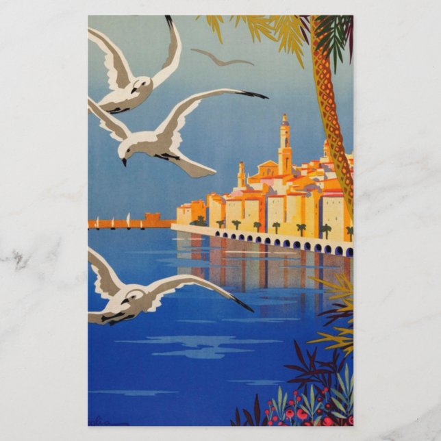 Vintag Menton CoTe D'azur Briefpapier (Vorderseite)