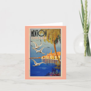 Vintag Menton CoTe D'azur Feiertagskarte