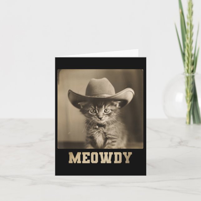 Vintag Meowdy Cat Karte (Vorderseite)