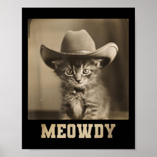 Vintag Meowdy Cat Poster