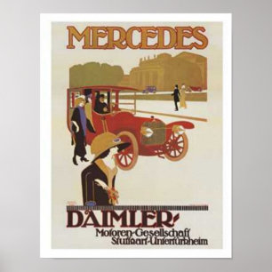 Vintag Mercedes Daimler Ad 2 Poster