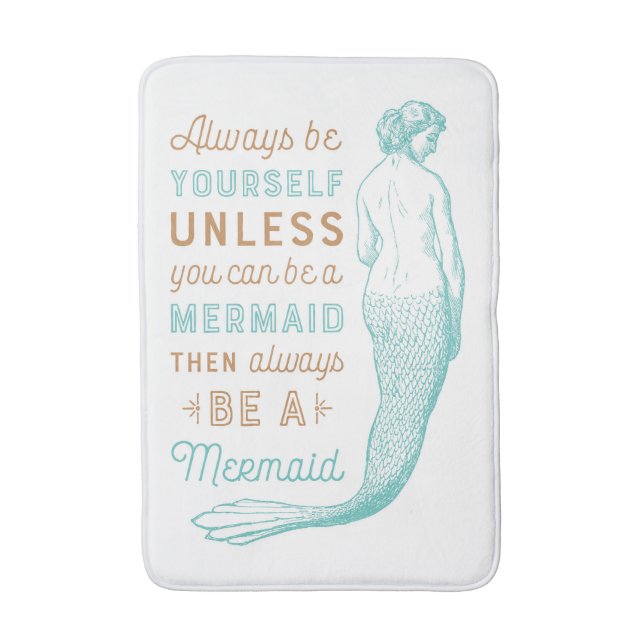 Vintag Mermaid Bath Mat Badematte (Vorderseite Vertikal)