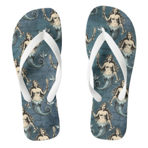 Vintag Mermaid Muster Flip Flops