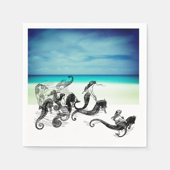 Vintag Mermaid Napkins Serviette (Vorderseite)