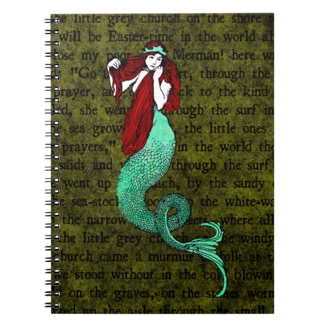 Vintag Mermaid Notizblock (Vorderseite)