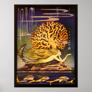 Vintag Mermaid Poster