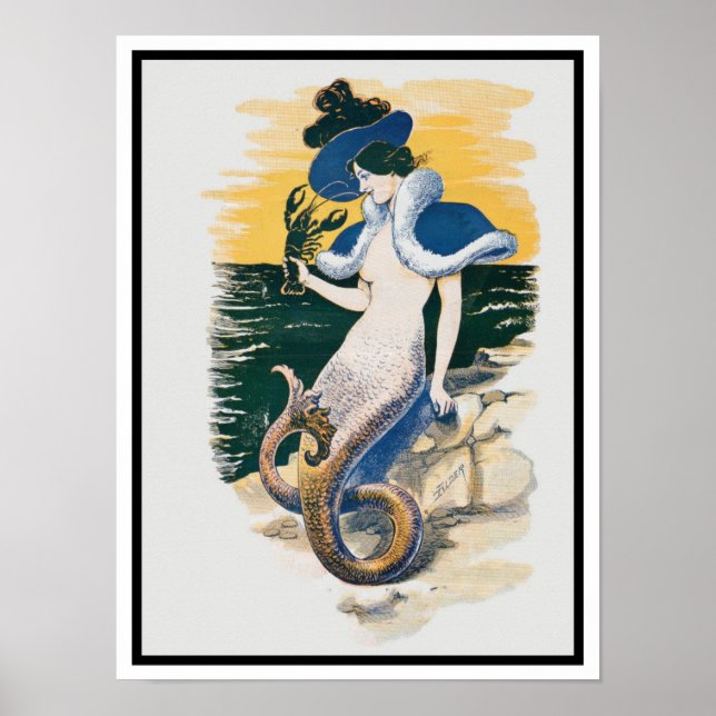 Vintag Mermaid Poster (Vorne)