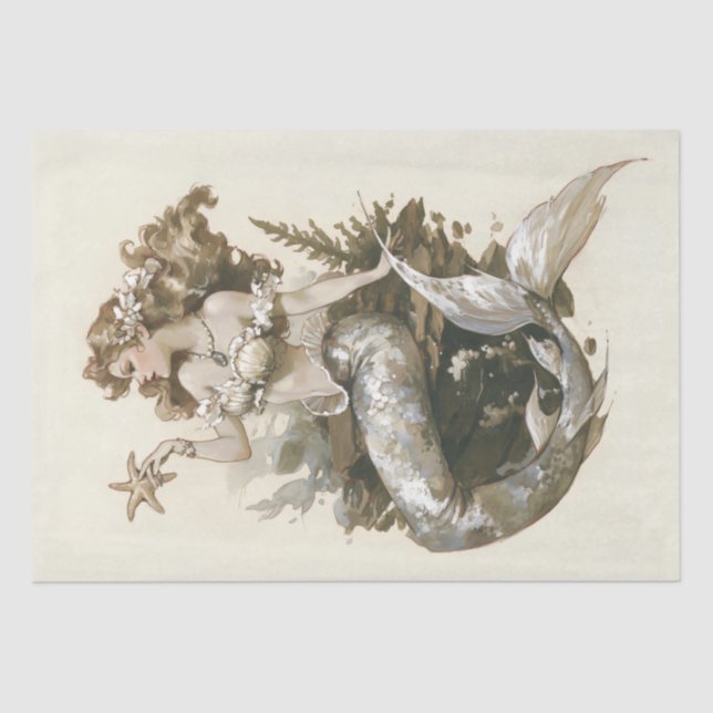 Vintag Mermaid Seidenpapier (Vorderseite)