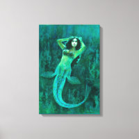 Vintag Mermaid Wrapped Cavas
