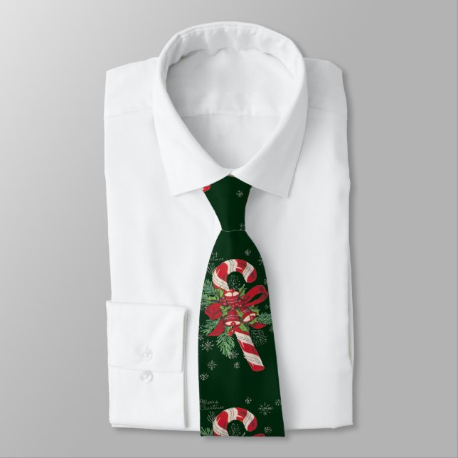 Vintag Merry Christmas Candy Cane Krawatte (Gebunden)