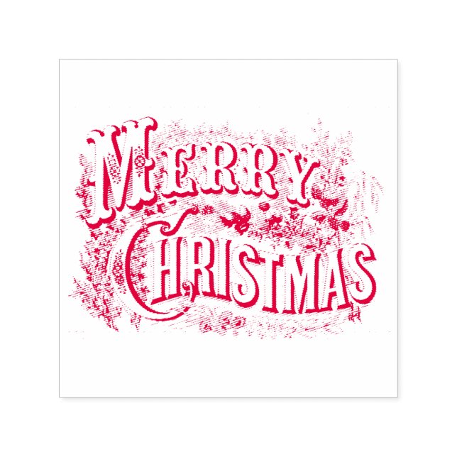 VINTAG MERRY CHRISTMAS RUBBER BRIEFMARKE PERMASTEMPEL (Design)