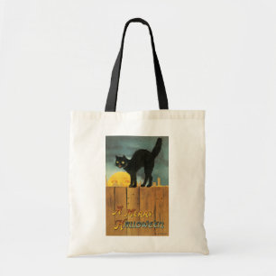 Vintag Merry Halloween Cat von Ellen Clapsaddle Tragetasche