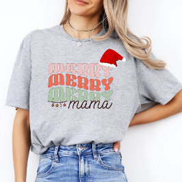 Vintag Merry Mama Modern Xmas Retro Women Mother T-Shirt