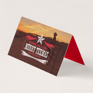 Vintag Merry Texmas Cowboy Weihnachtskarte