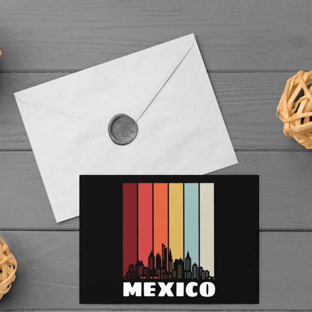 Vintag Mexico CDMX City Retro Sunset Postkarte (retro sunset mexico cdmx postcard)